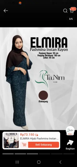 Kerudung Pashmina Instan